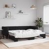 vidaXL daybed med udtr&aelig;k 90x200 cm velour sort