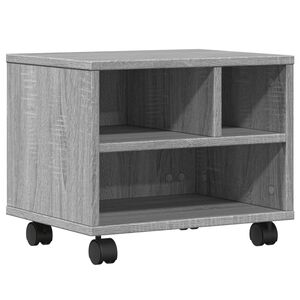vidaXL printerstativ med hjul 41x32x34,5 cm gr&aring; sonoma-eg