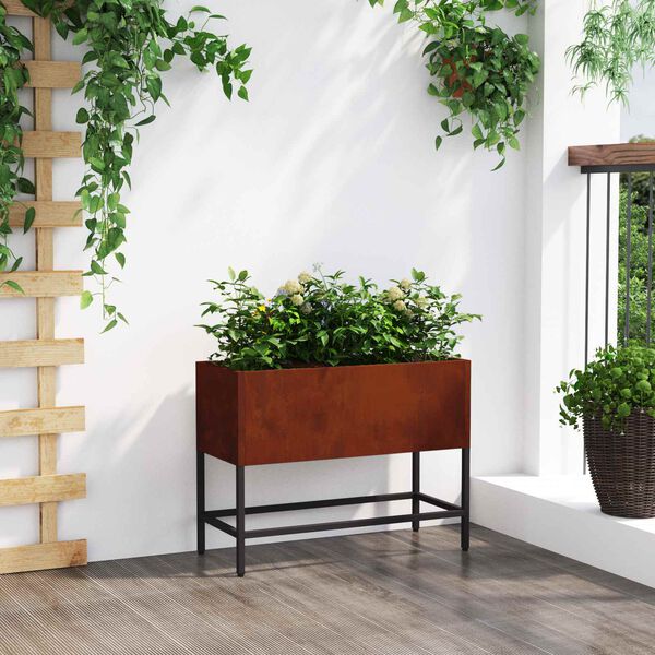 vidaXL H&aelig;vet haveplante Rusten 60 x 26 x 45 cm Cortenst&aring;l