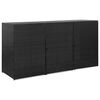 vidaXL tredobbelt skraldespandsskjuler 229x78x120 cm polyrattan sort