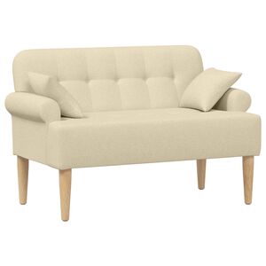 vidaXL L&aelig;nestol med knap tufting Cremefarvet 120 x 65 x 79 cm Stof