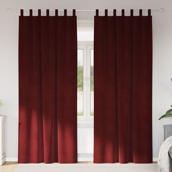 vidaXL Mørklægningsgardiner 2 pcs Vinrød 140 x 260 cm Fløjl