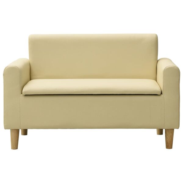 vidaXL 2-personers sofa til b&oslash;rn kunstl&aelig;der cremehvid