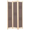vidaXL 3-panels rumdeler 120 x 170 x 4 cm stof brun