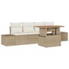 vidaXL Havesofa S&aelig;t med opbevaring 5 pcs Beige Poly rattan