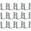 vidaXL jordankre 12 stk. 14x6x15 cm galvaniseret st&aring;l s&oslash;lvfarvet