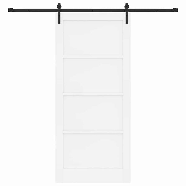 vidaXL Skyded&oslash;r Hvid 93 x 211 cm Massiv fyrretr&aelig;