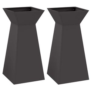 vidaXL S&oslash;jle Plantekasse 2 stk. Sort 35 x 35 x 73 cm Koldvalset st&aring;l