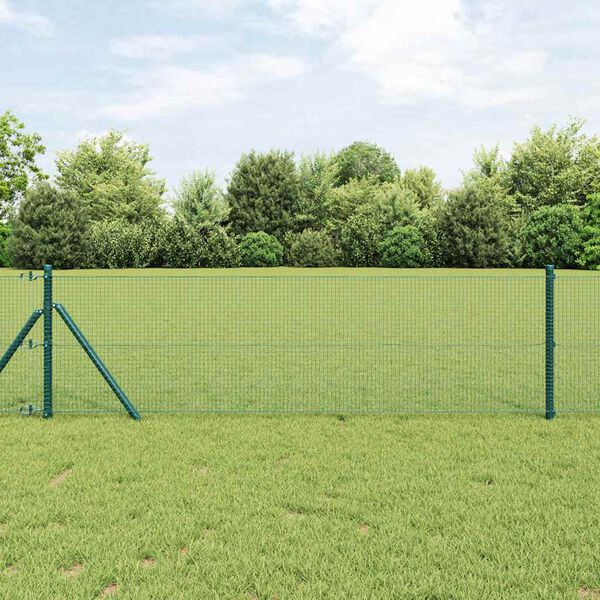 vidaXL Hegnsp&aelig;l Gr&oslash;n 25 x 0,6 m (16 x 16 mm net) St&aring;l og PVC