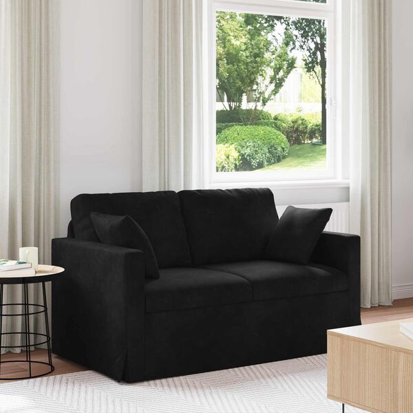 vidaXL Sofa Sort 138 x 78 x 80 cm Fl&oslash;jl