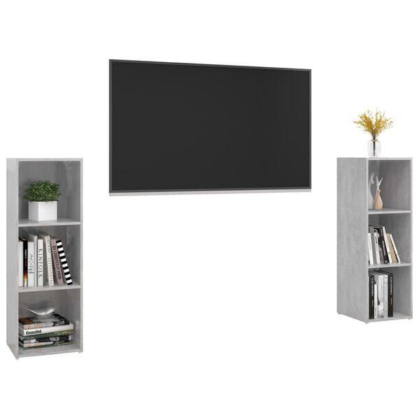 vidaXL tv-skabe 2 stk. 107x35x37 cm konstrueret tr&aelig; betongr&aring;