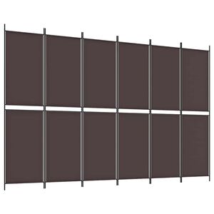 vidaXL 6-panels rumdeler 300x200 cm stof brun