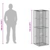 vidaXL Gabion h&oslash;jbed S&oslash;lv 50 x 50 x 150 cm Galvaniseret st&aring;l