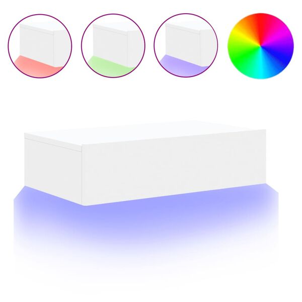 vidaXL tv-bord med LED-lys 60x35x15,5 cm hvid