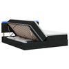 vidaXL LED opbevarings seng med madras Sort 200 x 200 cm Stof