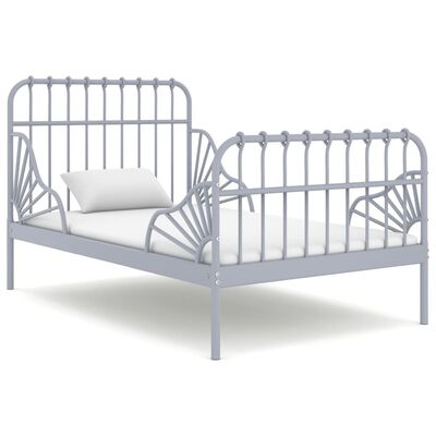 vidaXL udvideligt sengestel 80x130/200 cm metal grå