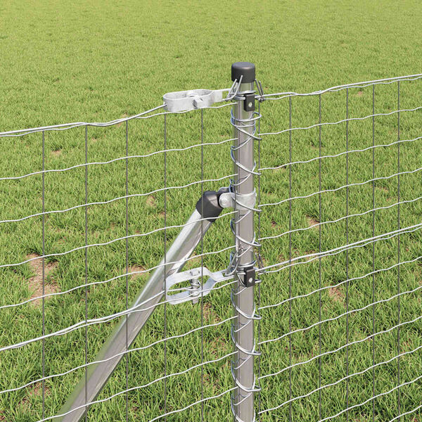 vidaXL Hegn med post S&oslash;lv 0,4 x 50 m St&aring;l og PVC