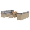 vidaXL Havesofa S&aelig;t 11 stk. Beige polyrattan