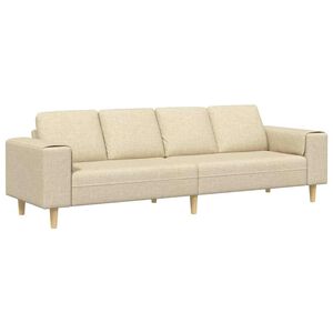 vidaXL Stue Sofa Creme 250 x 77 x 76 cm Polyester