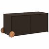 vidaXL opbevaringsboks med hjul 283 l polyrattan brun