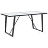 vidaXL spisebord 160 x 80 x 75 cm h&aelig;rdet glas hvid