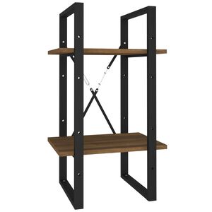 vidaXL bogreol m. 2 hylder 40x30x70 cm konstrueret tr&aelig; brun egetr&aelig;