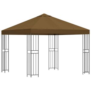 vidaXL Pavillon 3 x 3 m Gr&aring;brun Polyester og St&aring;l 190 gsm