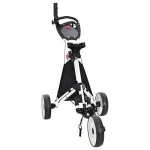 vidaXL Golf Trolley Sort og Hvid Aluminium Sammenklappelig