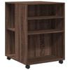 vidaXL sidebord med hjul 55x60x78 cm konstrueret tr&aelig; brunt egetr&aelig;