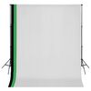 vidaXL studieudstyr 3 fotobaggrunde bomuld justerbart stel 3 x 3 m