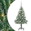 vidaXL Kunstigt Juletr&aelig; Snebelagt med LED Lys Gr&oslash;n og Hvid 120 cm