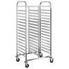 vidaXL bakkevogn med 32 GN beholdere 75x55x162,5 cm rustfrit st&aring;l