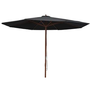 vidaXL udend&oslash;rs parasol med tr&aelig;stang 350 cm sort