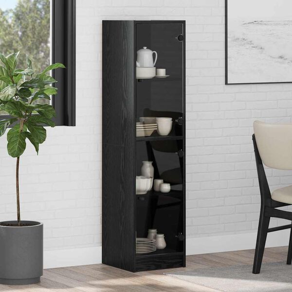 vidaXL Highboard Sort eg 35 x 37 x 142 cm Konstrueret tr&aelig;
