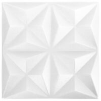 vidaXL 3D-vægpaneler 12 stk. 50x50 cm 3 m² origamihvid