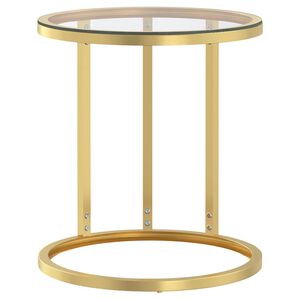 vidaXL sidebord 45 cm h&aelig;rdet glas guldfarvet og transparent