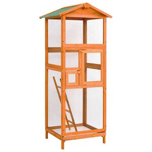 vidaXL voliere 68x62x166 cm massivt grantr&aelig;