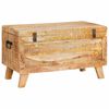 vidaXL Opbevaringskasse med l&aring;s 70 x 35 x 40 cm Massivt mangotr&aelig;