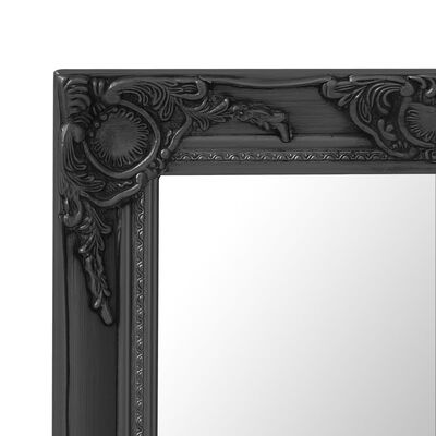 vidaXL vægspejl barokstil 60x60 cm sort