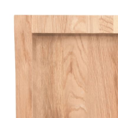 vidaXL bordplade til badeværelse 40x30x(2-4) cm massivt træ lysebrun