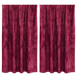vidaXL Velour Gardiner 2 stk. Vinr&oslash;d 140 x 140 cm Fl&oslash;jl