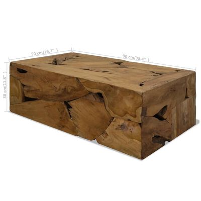 vidaXL sofabord 90x50x30 cm ægte teaktræ brun