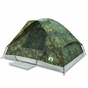 vidaXL 4-personers campingtelt vandt&aelig;t kuppel camouflage
