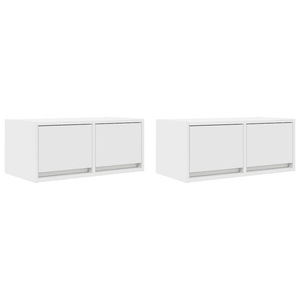 vidaXL tv-borde 2 stk. 60x31x25,5 cm konstrueret tr&aelig; hvid
