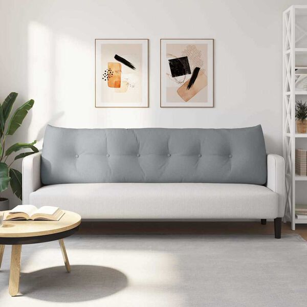 vidaXL Rygpude Lysegr&aring; 180 x 24 x 50 cm Stof