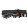 vidaXL Havesofa S&aelig;t 9 stk. Sort og M&oslash;rkegr&aring; polyrattan