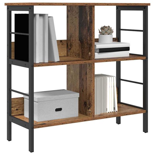 vidaXL Bogreol Gammelt tr&aelig; 82 x 32 x 79 cm Konstrueret tr&aelig;