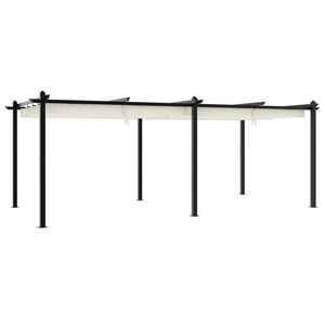 vidaXL pavillon med sammenrulleligt tag 3x6 m aluminium cremefarvet