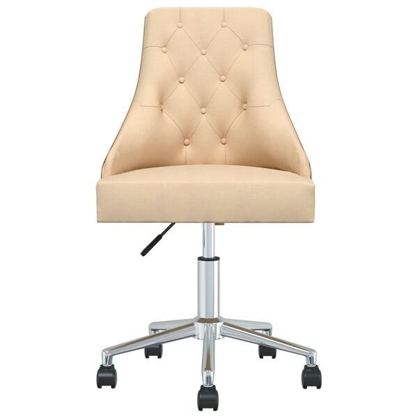 vidaXL drejelige spisebordsstole 6 stk. stof cremefarvet