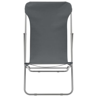 vidaXL foldbare strandstole 2 stk. stål og oxfordstof grå